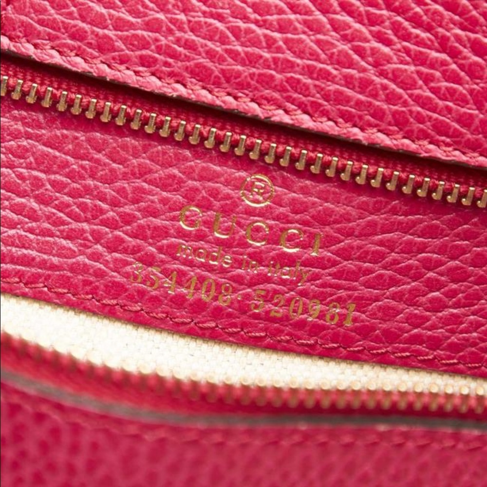 Gucci Swing 354408 Leather Tote Bag Pink - Picture 9 of 10